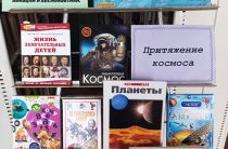 Обзор книжной выставки «Притяжение космоса» в Караваевской сельской библиотеке